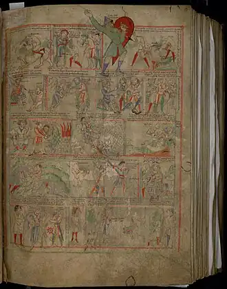 Harding Bible, t. 2, Psalms, cycle of David (Bibliothèque municipale de Dijon, ms. 14, f. 13r)