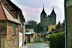 The view to the abbey church in Frose