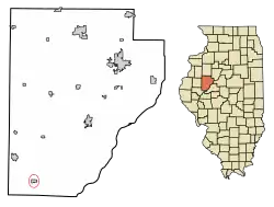 Location of Liverpool in Fulton County, Illinois.