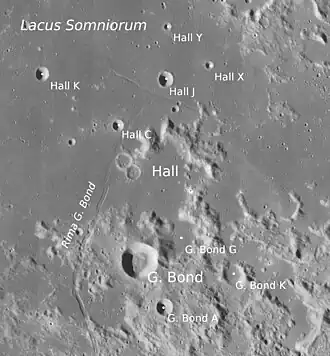 Craters G. Bond and Hall in the eastern mare
