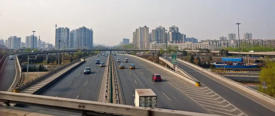G6 expressway at the interchange with the Fifth Ring Road in northern Beijing