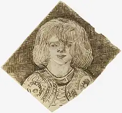 Head of a Girl, Late June 1888 Reed pen and ink on wove paper, 18 x 19.5 cm Guggenheim Museum