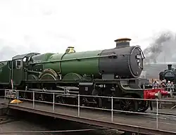 5043 unlined and minus cabside numbers at Tyseley Locomotive Works.