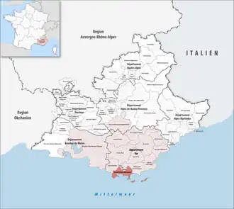 Location within the Provence-Alpes-Côte d'Azur