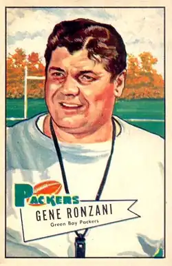 Bowman playing card showing a stylized portrait of Ronzani