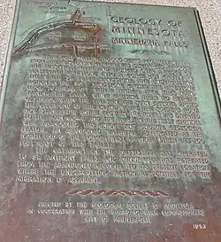Plaque describing geology of Minnehaha Falls