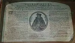 Trade Card for George Adams, instrument maker, date unknown, bef. 1773