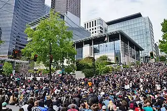 Protesters in Seattle on June 3, 2020