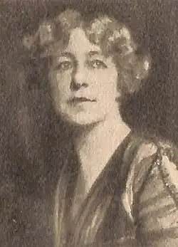 An illustration of a blonde woman with fair skin