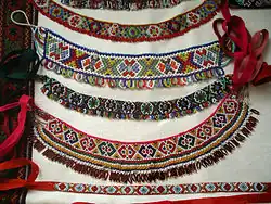 A collection of bead necklaces