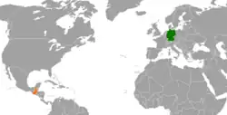 Map indicating locations of Germany and Guatemala