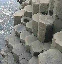 Columnar jointing in Giant's Causeway in Northern Ireland.