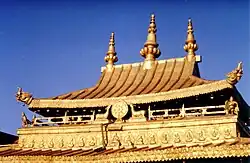 Decorated golden roof of the temple
