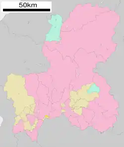 Location of Ginan in Gifu Prefecture