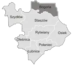 Location within Staszów County
