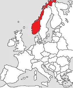 Distribution of Gnaphosa nordlandica.