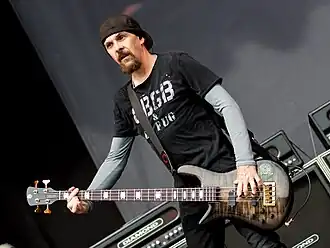 Merrill performing with Godsmack in 2019