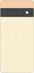 Diagram of a Pixel 6 smartphone in gold.