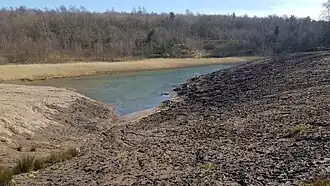The area where guests are allowed to dig. The small fenced area marks the spot where the latest whale was found.