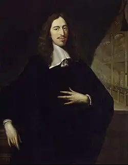Portrait of Johan de Witt dressed all in black, looking left
