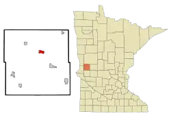Location of Elbow Lake within Grant County, Minnesota