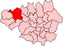 Boundary of Bolton West in Greater Manchester
