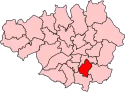 Boundary of Stockport in Greater Manchester