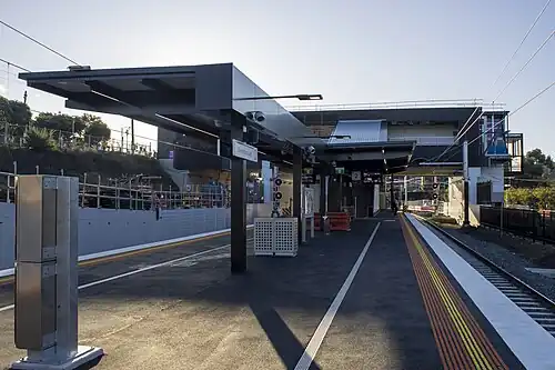 North-east bound view from Platforms 1&2, showing the concourse in the distance