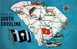 The state flag as depicted in a 1963 greetings card.