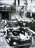 The synagogue interior following devastation during WWII by the Dutch NSB