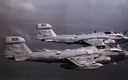 Grumman EA-6B Prowlers of VAQ-134 in flight, in 1983