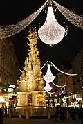 Plague Column at night