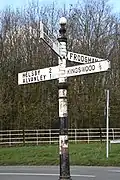 Guidepost at Four Lane End, Alvanley, England