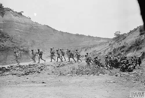 Gurkha Battalion charges through Gully Ravine