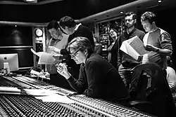 Guy Farley at the mixing desk in Air Studios, London