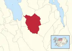 Map showing the borders of Hólahreppur