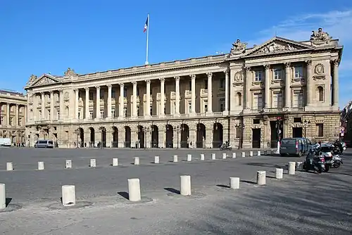 Facade of the Hôtel de la Marine on Place de la Concorde (1766–75), by Ange-Jacques Gabriel
