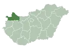 Győr-Moson-Sopron County within Hungary