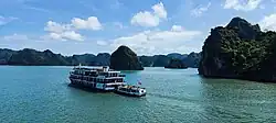Islets of mogotes in Ha Long Bay, Vietnam.
