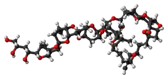 Space-filling model of the halichondrin B molecule