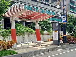 Bus stop shelter in Surabaya, Indonesia