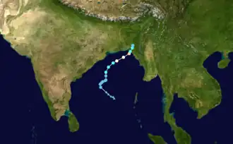 Track map of Cyclone Hamoon.