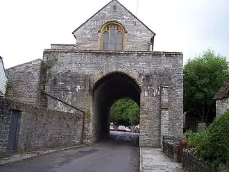 The Hanging Chapel and a medieval gateway at The Hill
