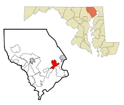 Location in Harford County, Maryland