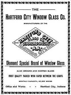 advertisement from the 1890s with diamond-shaped logo