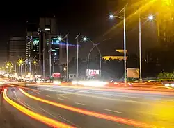 View of Blue Area, the commercial hub of the city.