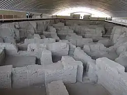 An outdoor excavation site