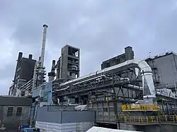 Photo of the exterior of a cement plant