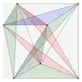 7 points in a square, all 8 minimal triangles shaded ('"`UNIQ--postMath-0000003A-QINU`"')