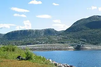 View of the bridge connecting Hemnskjela to the mainland